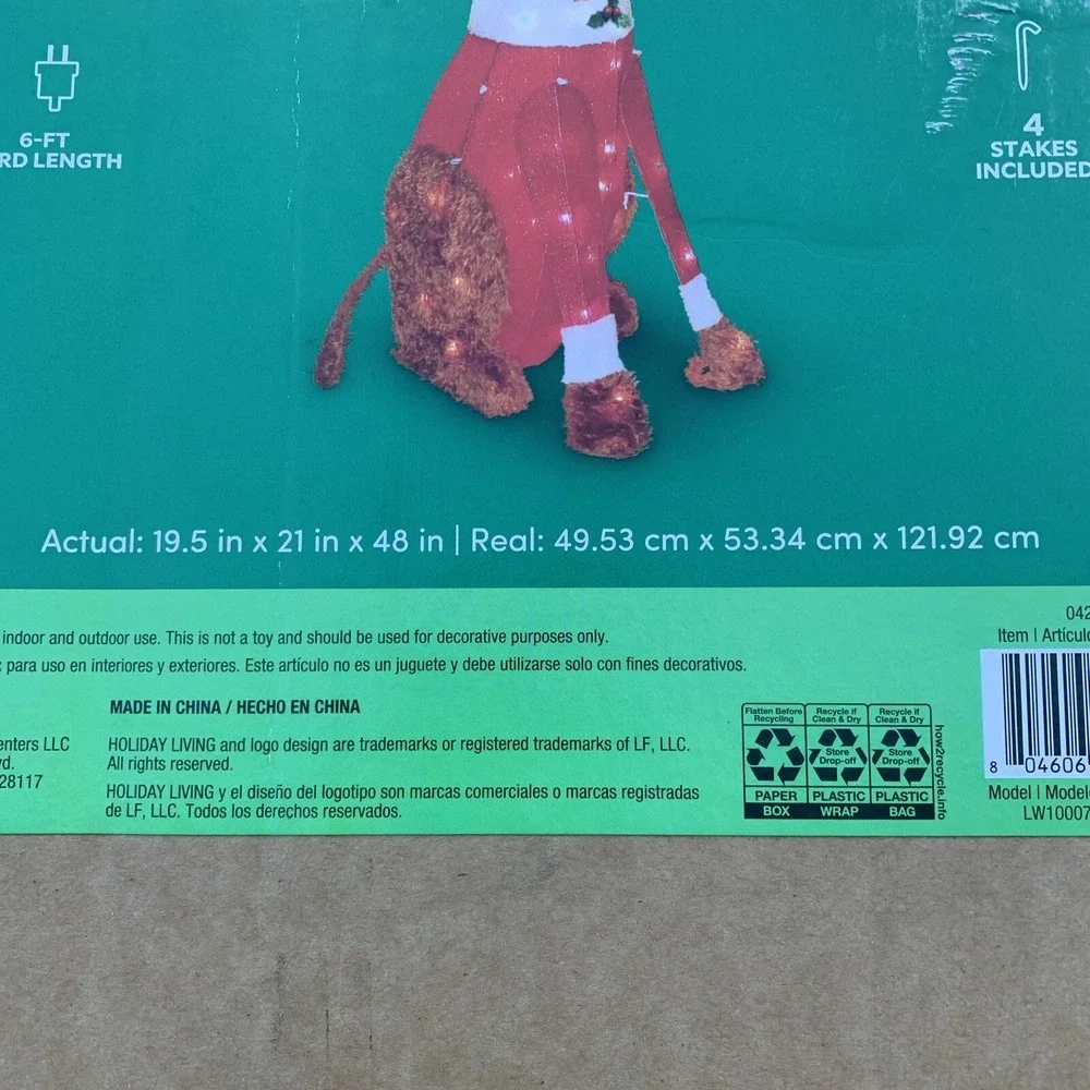 4 FT Lighted Labradoodle Holiday Living Yard Tinsel Outdoor Christmas Decoration